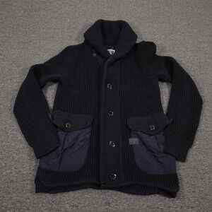 G-Star Raw Sweater Mens Medium Black Gralvent Shawl Collar Cardigan Knit